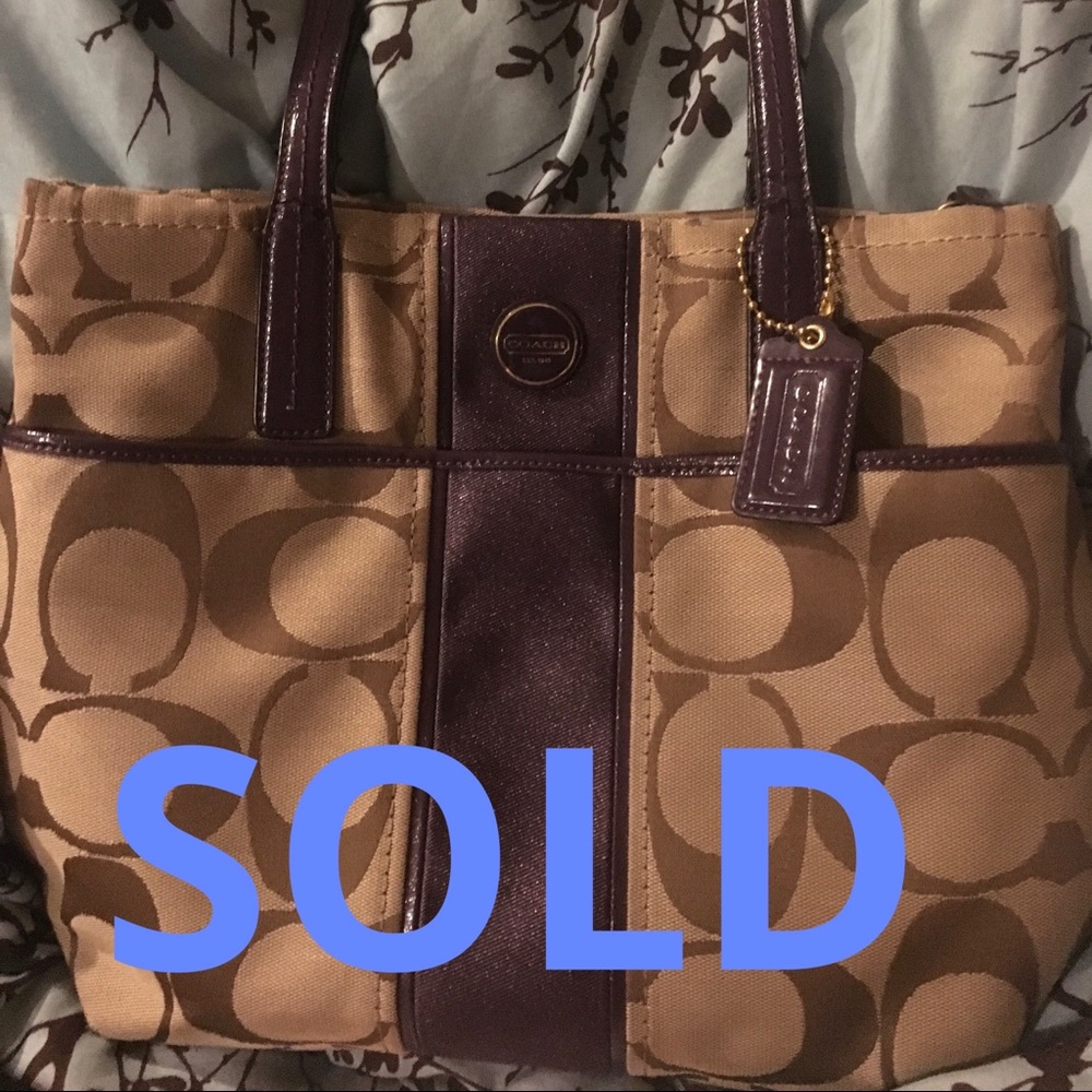 SOLD...Coach signature handbag